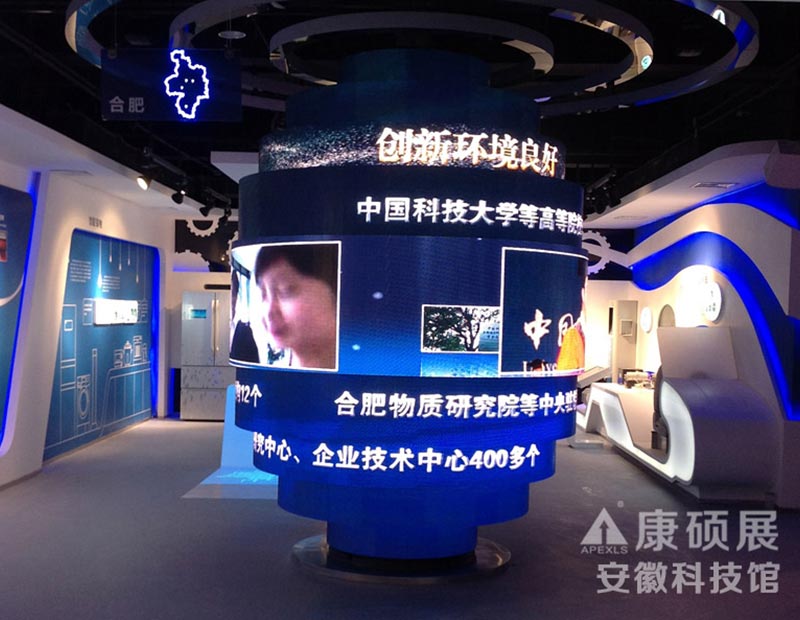 安徽科技館P4MM室內(nèi)螺旋體LED顯示屏